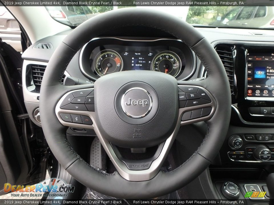 2019 Jeep Cherokee Limited 4x4 Diamond Black Crystal Pearl / Black Photo #19