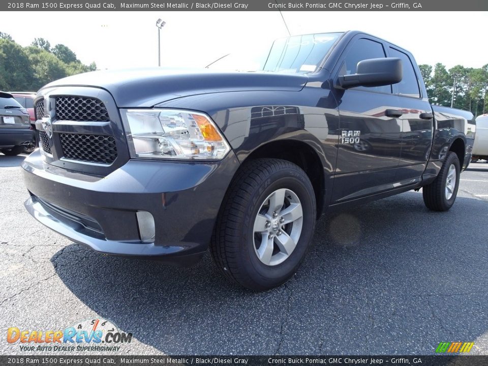 2018 Ram 1500 Express Quad Cab Maximum Steel Metallic / Black/Diesel Gray Photo #3