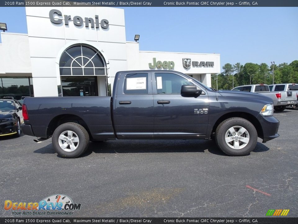 2018 Ram 1500 Express Quad Cab Maximum Steel Metallic / Black/Diesel Gray Photo #10