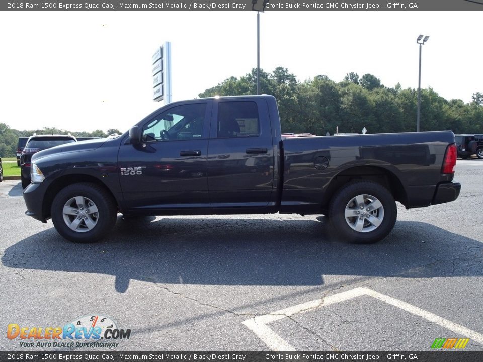 2018 Ram 1500 Express Quad Cab Maximum Steel Metallic / Black/Diesel Gray Photo #14