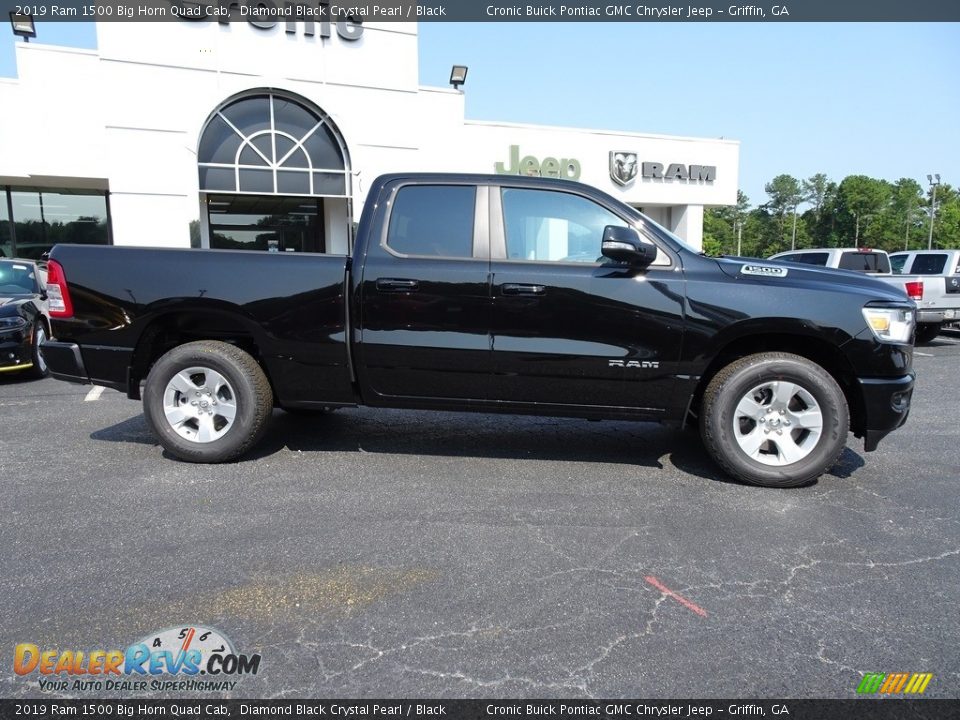 2019 Ram 1500 Big Horn Quad Cab Diamond Black Crystal Pearl / Black Photo #11