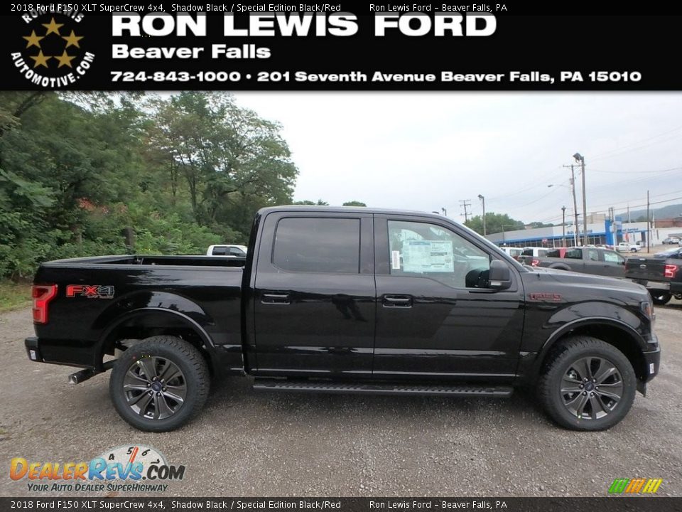 2018 Ford F150 XLT SuperCrew 4x4 Shadow Black / Special Edition Black/Red Photo #1