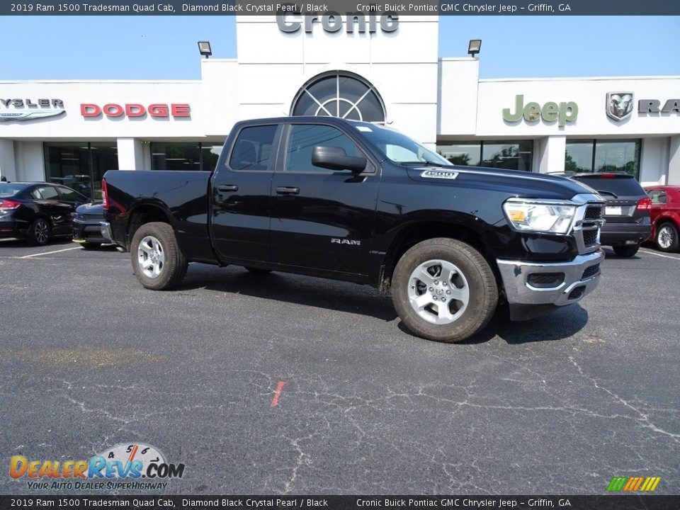 2019 Ram 1500 Tradesman Quad Cab Diamond Black Crystal Pearl / Black Photo #1