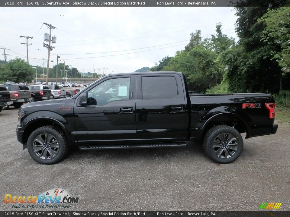 2018 Ford F150 XLT SuperCrew 4x4 Shadow Black / Special Edition Black/Red Photo #5