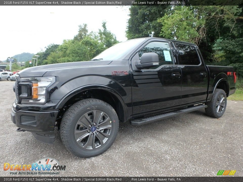 2018 Ford F150 XLT SuperCrew 4x4 Shadow Black / Special Edition Black/Red Photo #6
