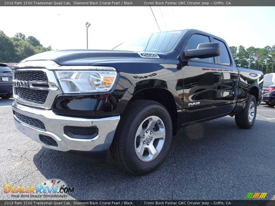 2019 Ram 1500 Tradesman Quad Cab Diamond Black Crystal Pearl / Black Photo #3