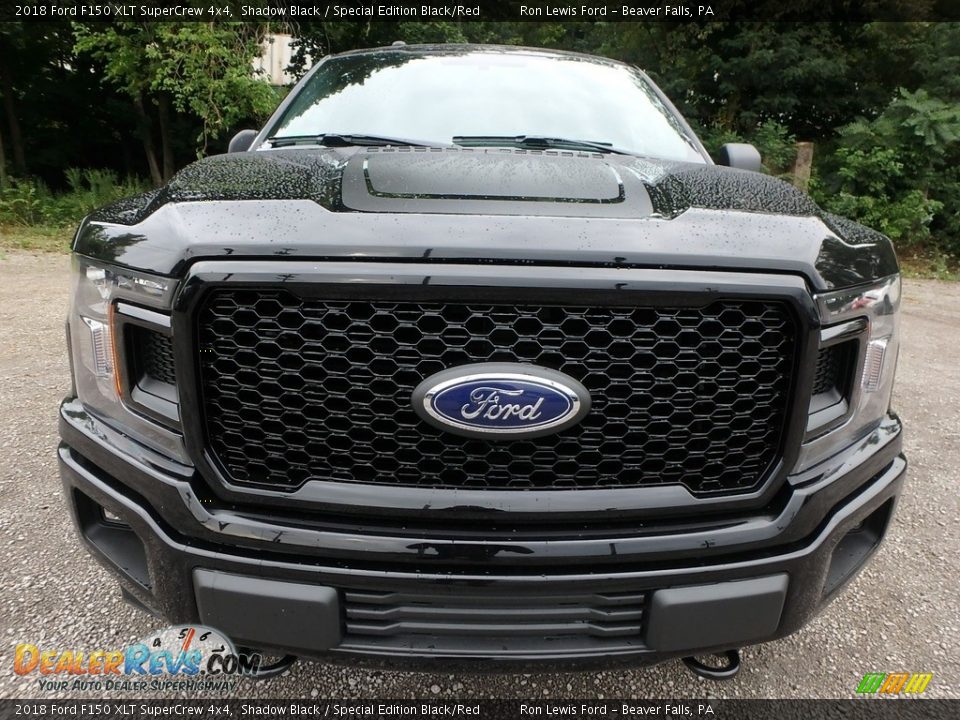2018 Ford F150 XLT SuperCrew 4x4 Shadow Black / Special Edition Black/Red Photo #7