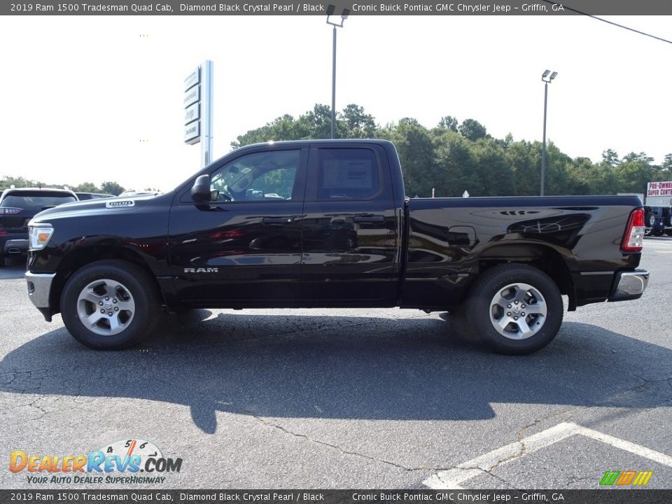 2019 Ram 1500 Tradesman Quad Cab Diamond Black Crystal Pearl / Black Photo #4