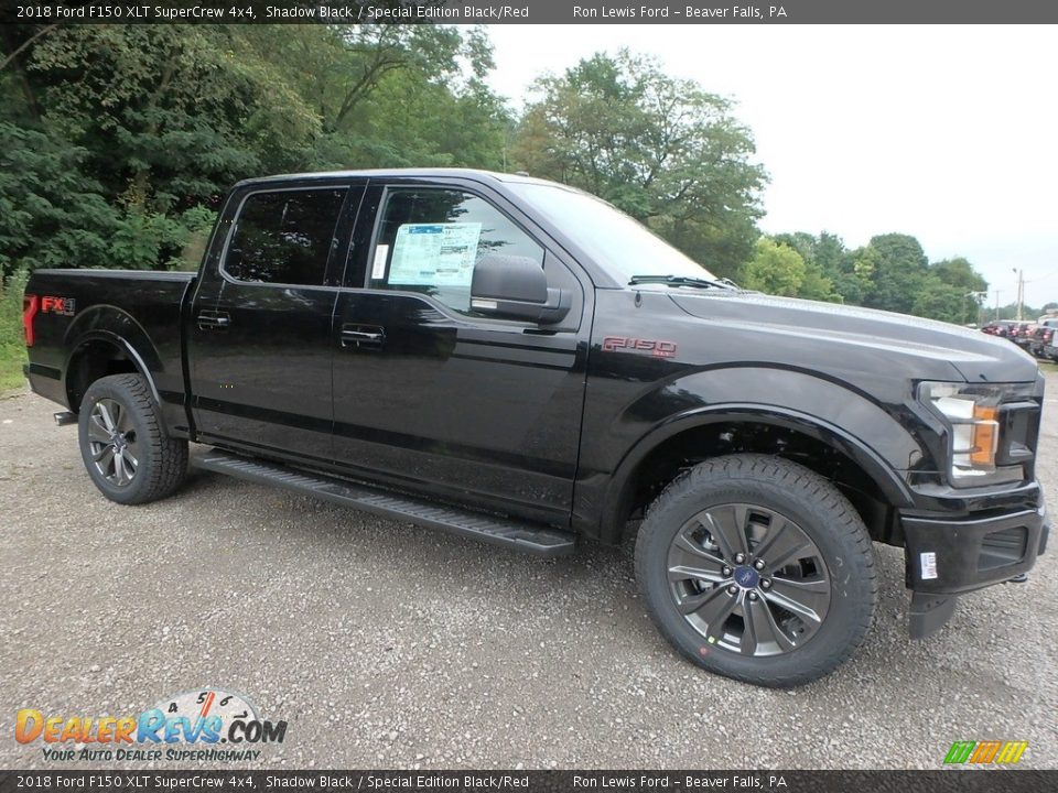 2018 Ford F150 XLT SuperCrew 4x4 Shadow Black / Special Edition Black/Red Photo #8