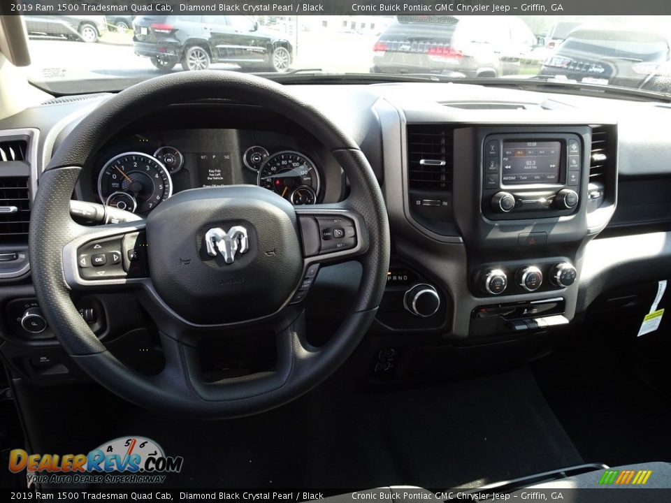 2019 Ram 1500 Tradesman Quad Cab Diamond Black Crystal Pearl / Black Photo #6
