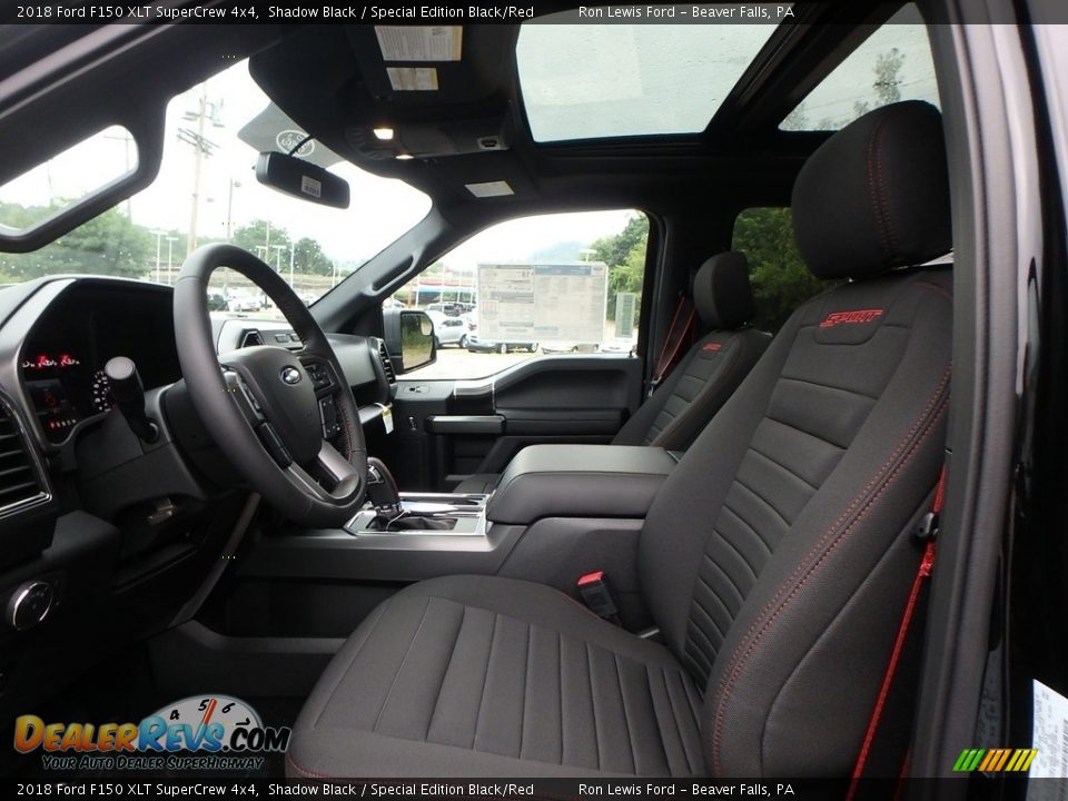 2018 Ford F150 XLT SuperCrew 4x4 Shadow Black / Special Edition Black/Red Photo #10