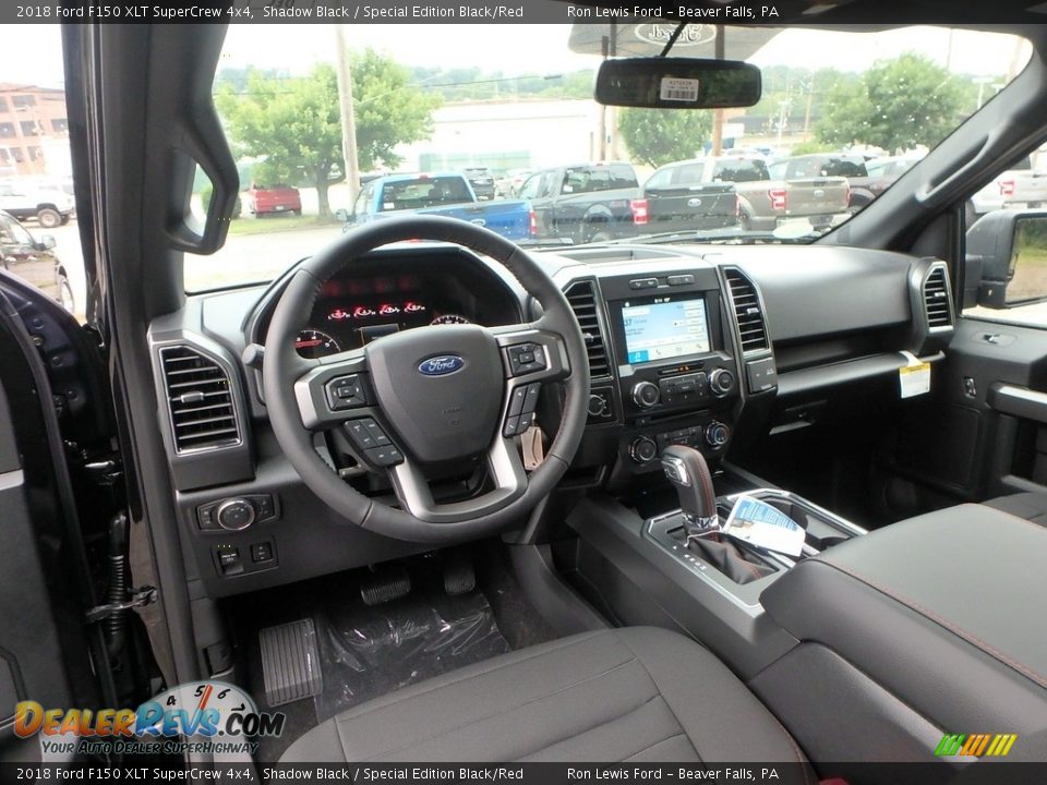 2018 Ford F150 XLT SuperCrew 4x4 Shadow Black / Special Edition Black/Red Photo #12