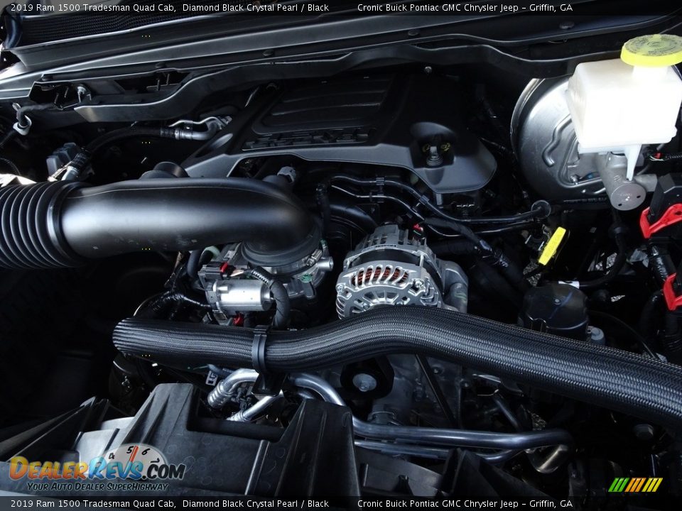 2019 Ram 1500 Tradesman Quad Cab Diamond Black Crystal Pearl / Black Photo #10
