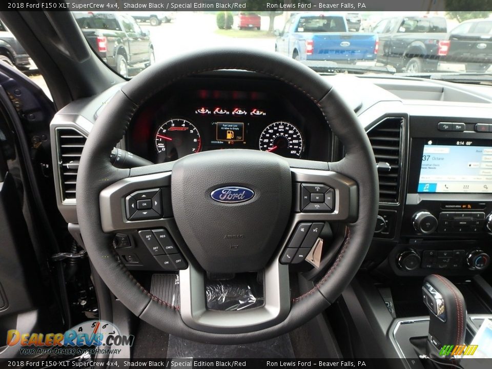 2018 Ford F150 XLT SuperCrew 4x4 Shadow Black / Special Edition Black/Red Photo #17