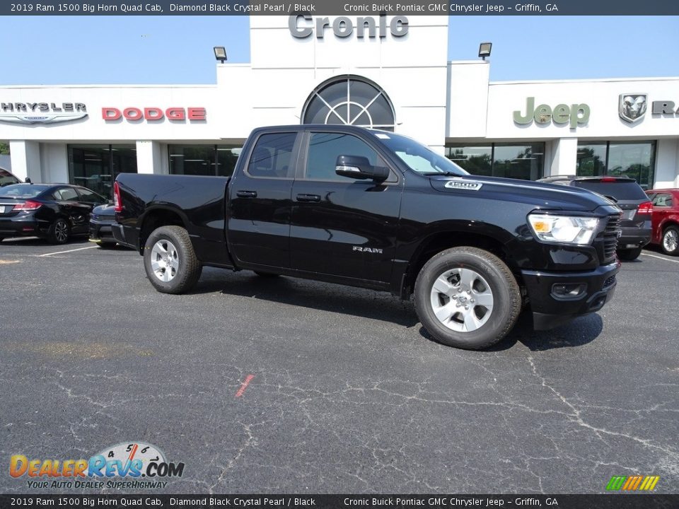 2019 Ram 1500 Big Horn Quad Cab Diamond Black Crystal Pearl / Black Photo #1