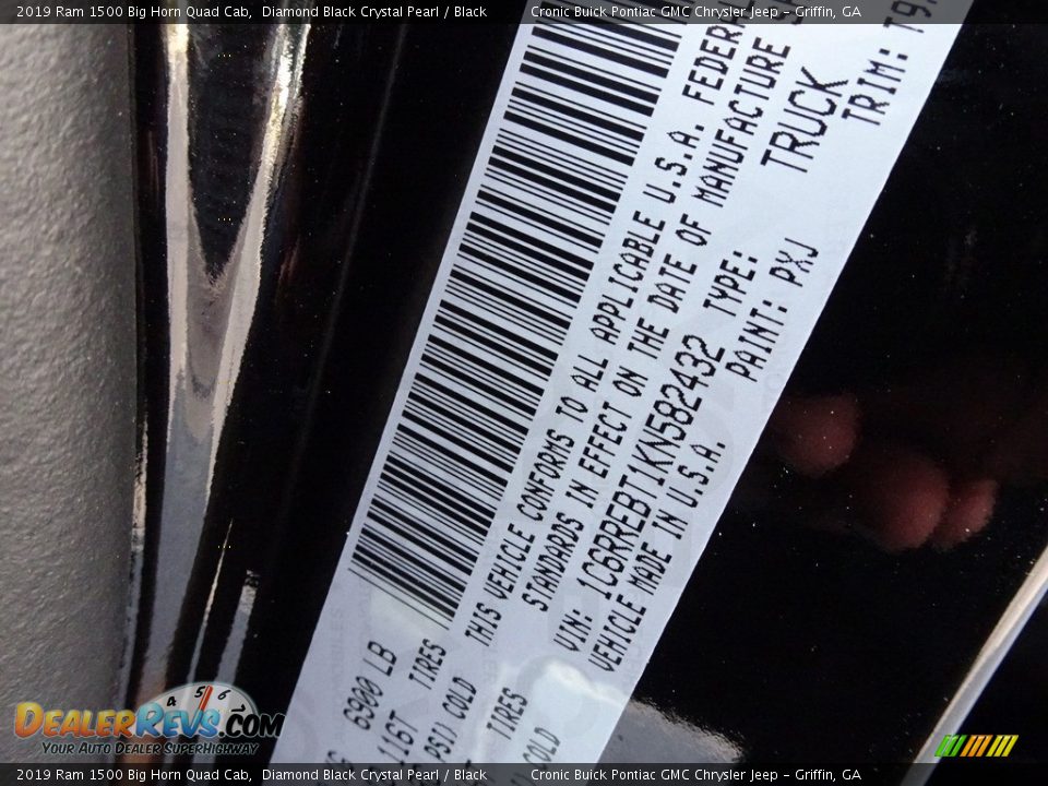 2019 Ram 1500 Big Horn Quad Cab Diamond Black Crystal Pearl / Black Photo #16