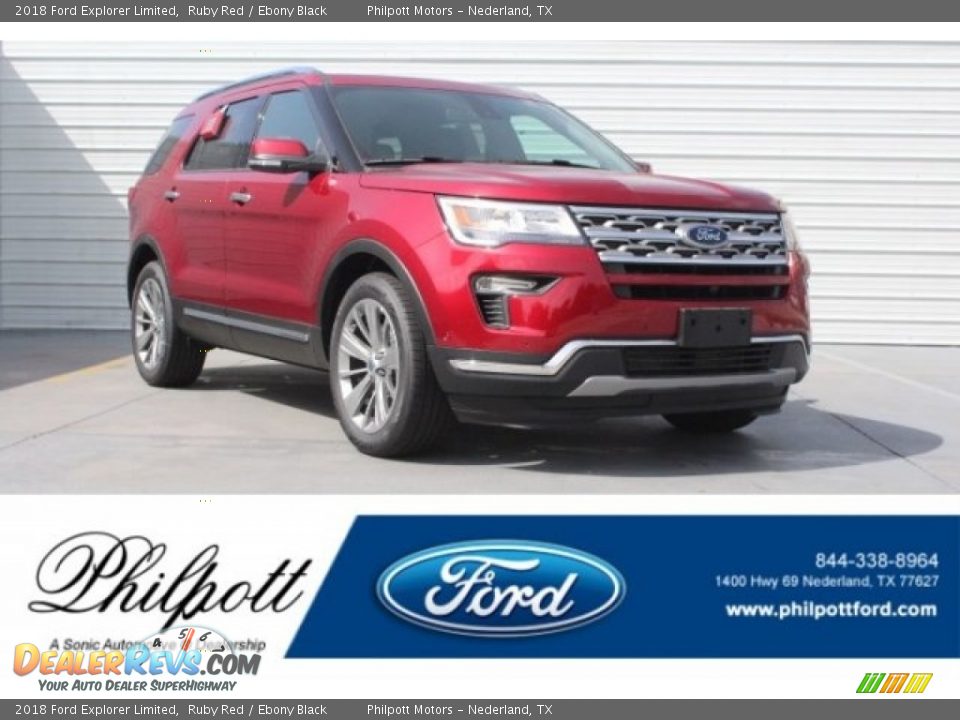 2018 Ford Explorer Limited Ruby Red / Ebony Black Photo #1