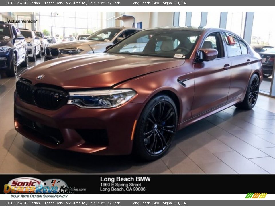 2018 BMW M5 Sedan Frozen Dark Red Metallic / Smoke White/Black Photo #1