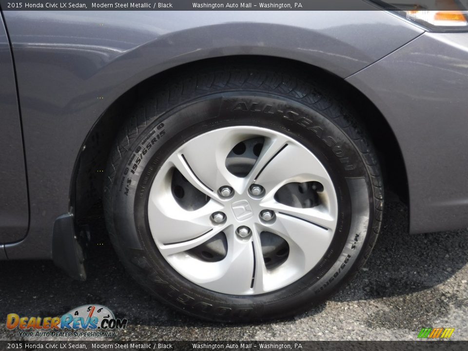 2015 Honda Civic LX Sedan Modern Steel Metallic / Black Photo #3