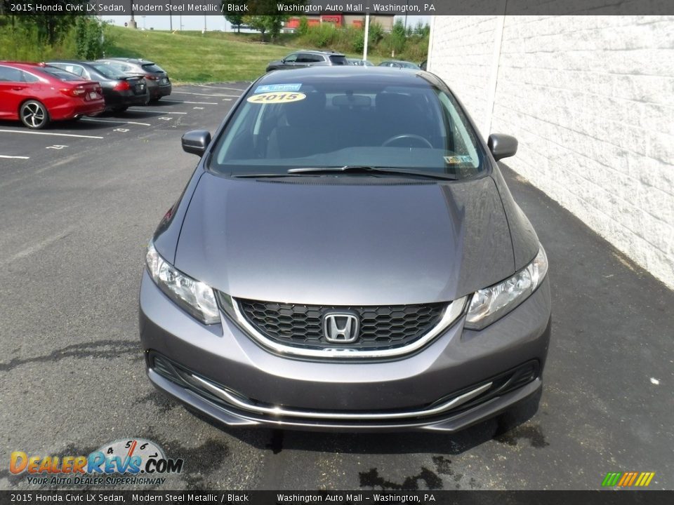 2015 Honda Civic LX Sedan Modern Steel Metallic / Black Photo #4