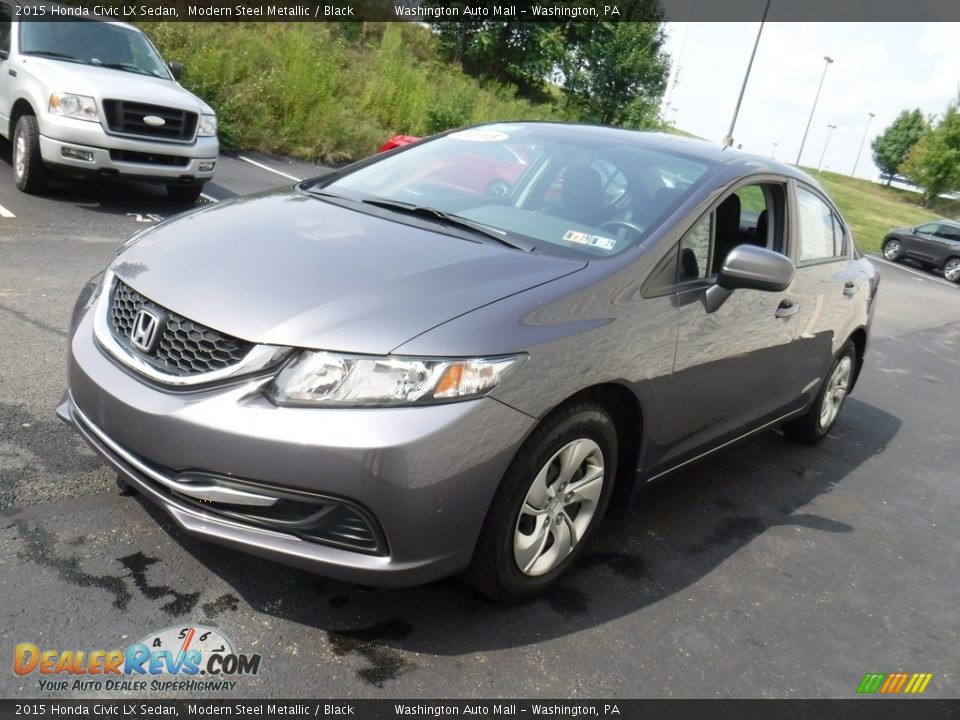 2015 Honda Civic LX Sedan Modern Steel Metallic / Black Photo #5