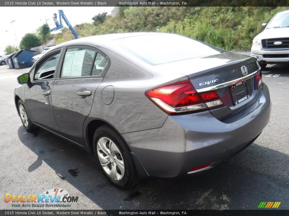 2015 Honda Civic LX Sedan Modern Steel Metallic / Black Photo #6
