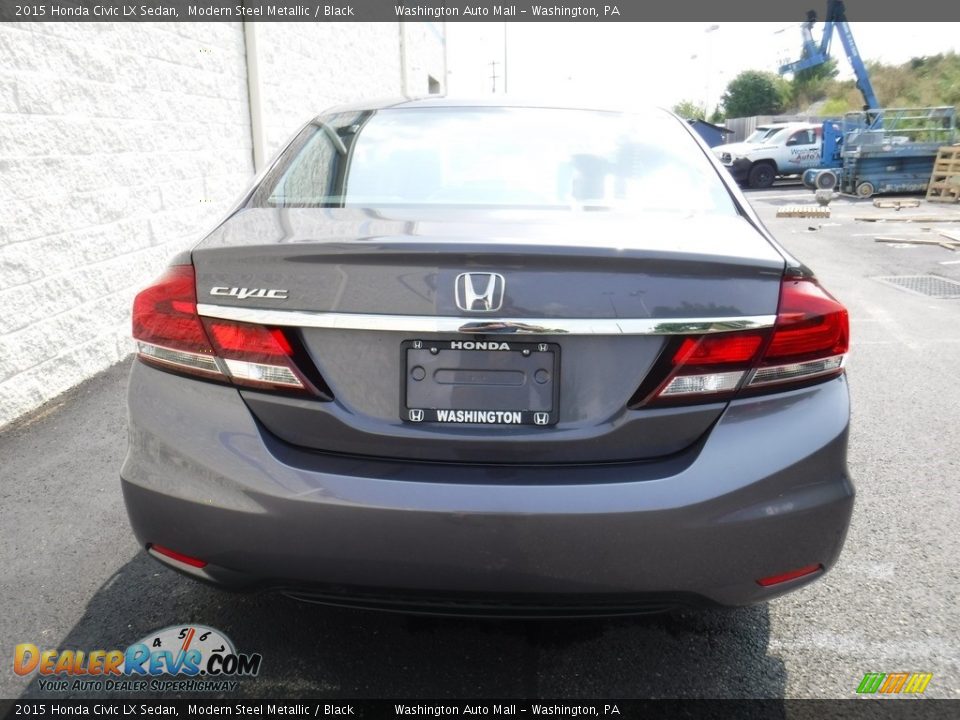 2015 Honda Civic LX Sedan Modern Steel Metallic / Black Photo #7