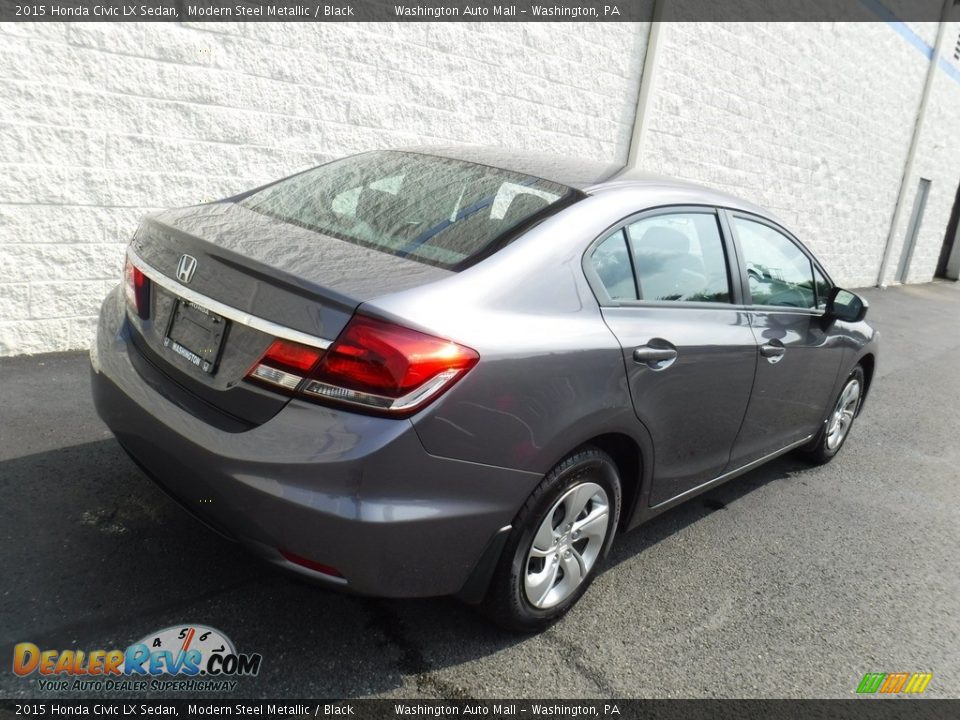 2015 Honda Civic LX Sedan Modern Steel Metallic / Black Photo #8