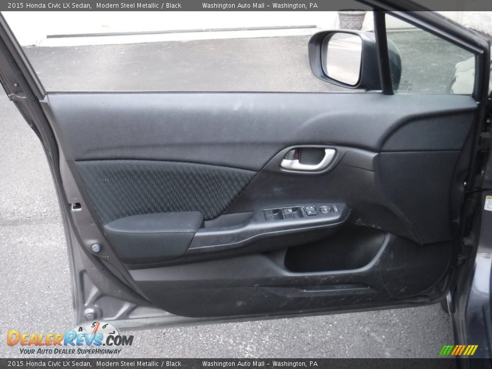 2015 Honda Civic LX Sedan Modern Steel Metallic / Black Photo #10