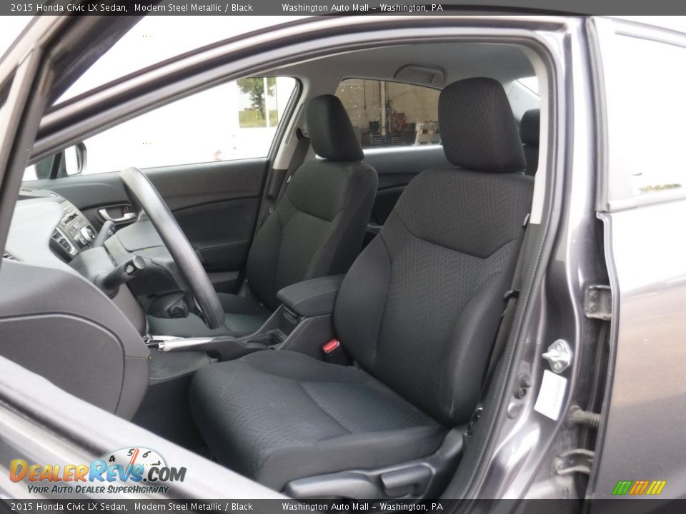 2015 Honda Civic LX Sedan Modern Steel Metallic / Black Photo #11