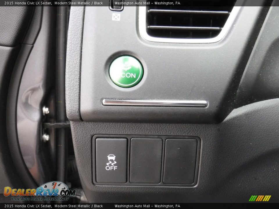 2015 Honda Civic LX Sedan Modern Steel Metallic / Black Photo #13