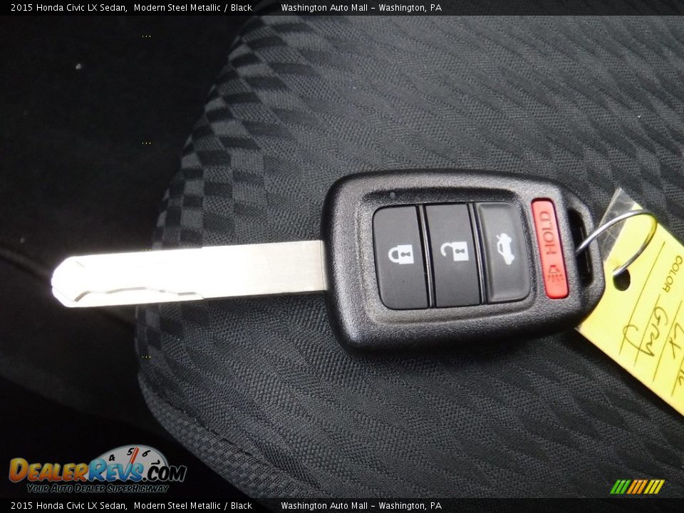 2015 Honda Civic LX Sedan Modern Steel Metallic / Black Photo #20
