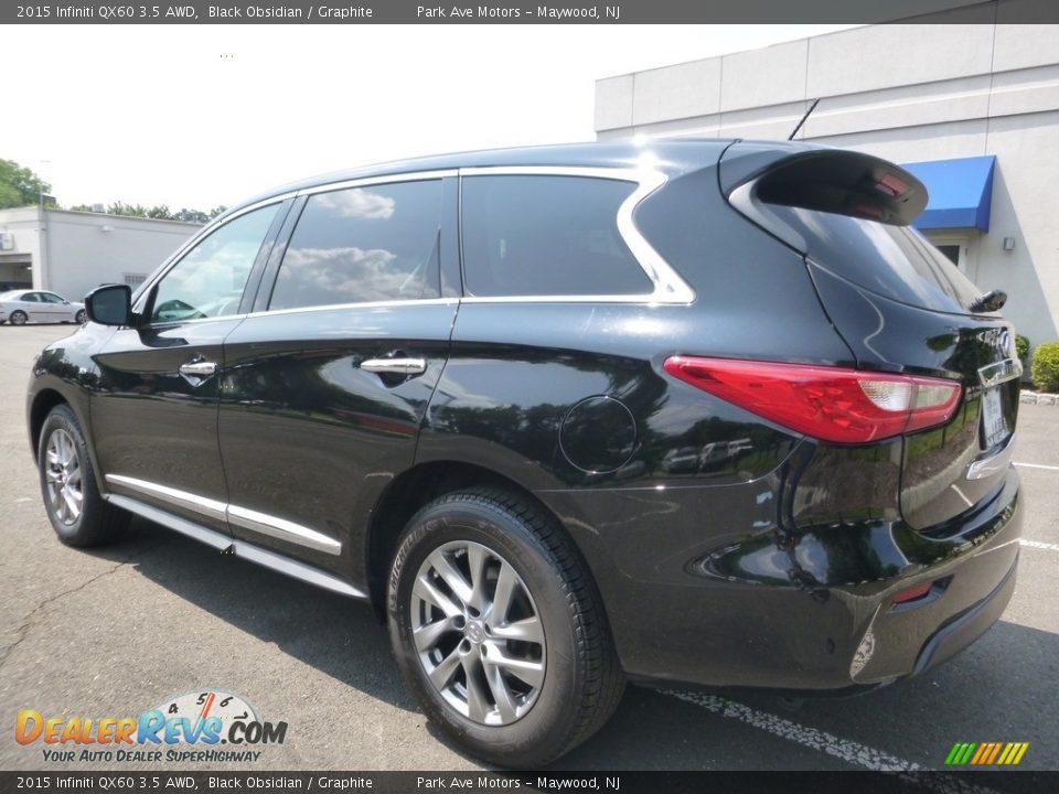 2015 Infiniti QX60 3.5 AWD Black Obsidian / Graphite Photo #3