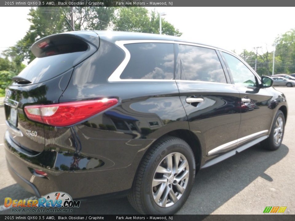 2015 Infiniti QX60 3.5 AWD Black Obsidian / Graphite Photo #5
