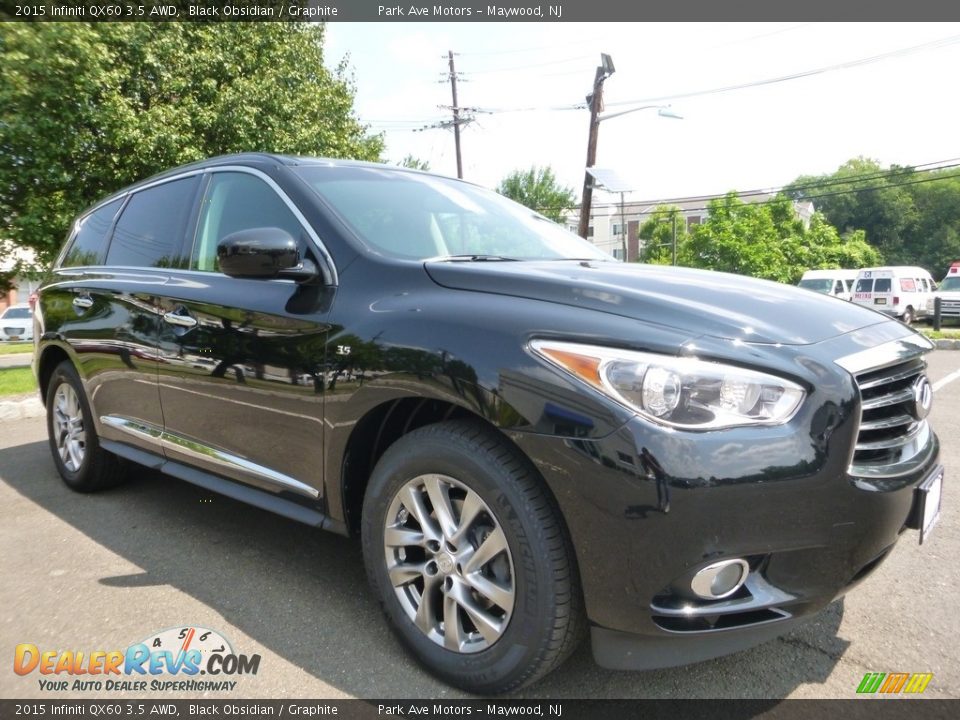 2015 Infiniti QX60 3.5 AWD Black Obsidian / Graphite Photo #7