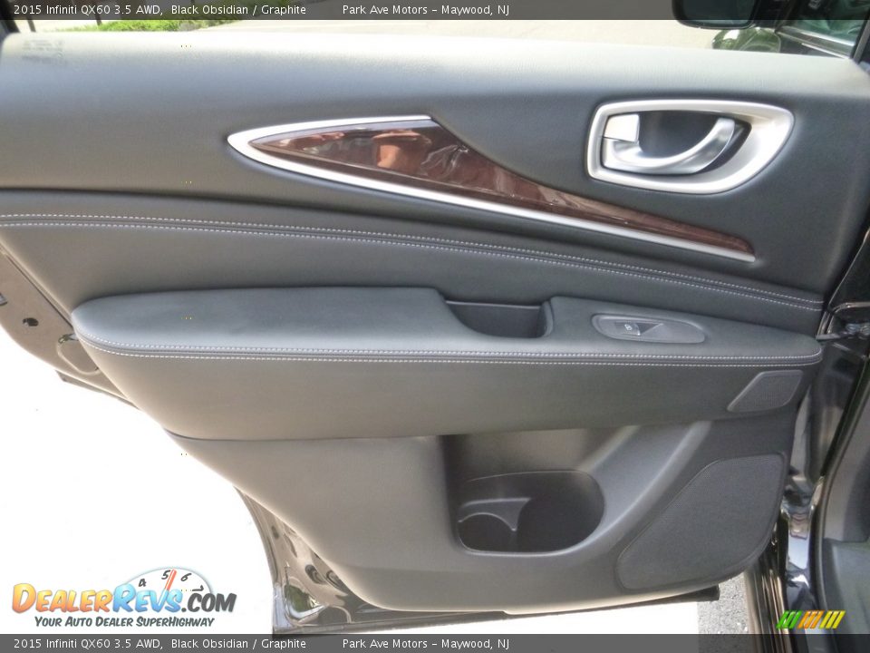 2015 Infiniti QX60 3.5 AWD Black Obsidian / Graphite Photo #13