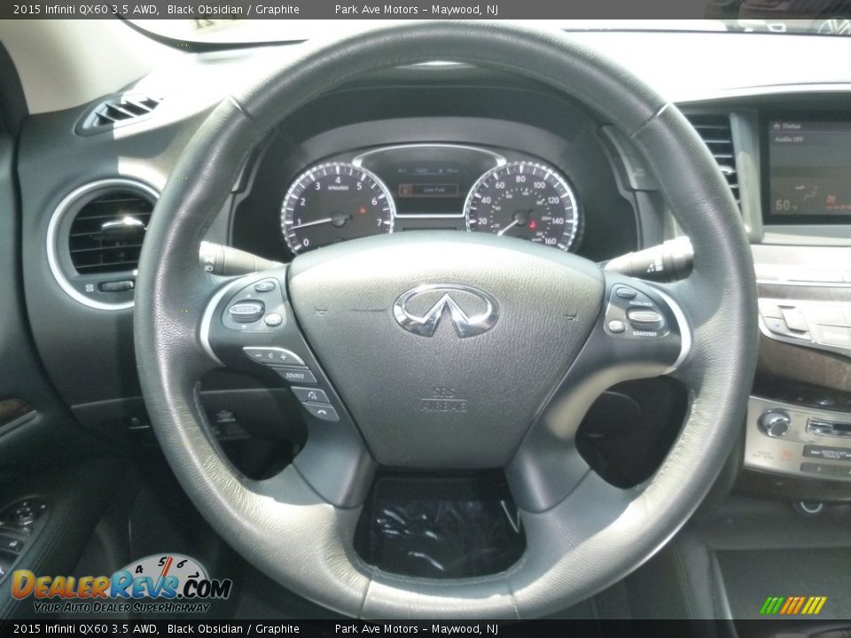 2015 Infiniti QX60 3.5 AWD Black Obsidian / Graphite Photo #27