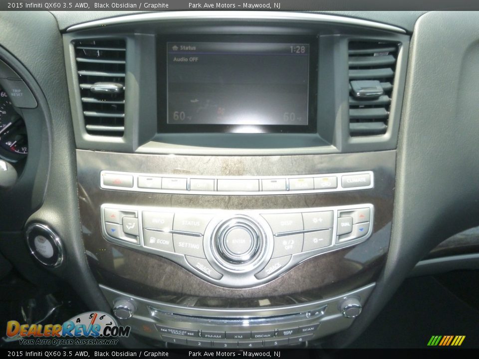 2015 Infiniti QX60 3.5 AWD Black Obsidian / Graphite Photo #28