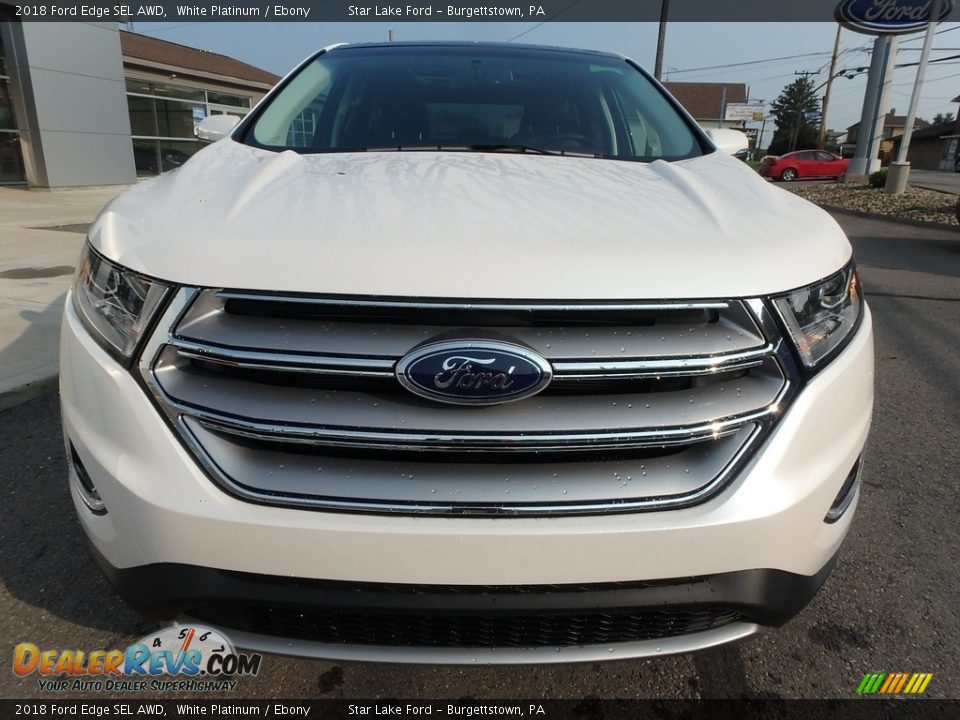 2018 Ford Edge SEL AWD White Platinum / Ebony Photo #2