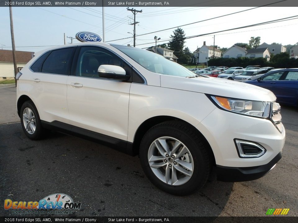 2018 Ford Edge SEL AWD White Platinum / Ebony Photo #3