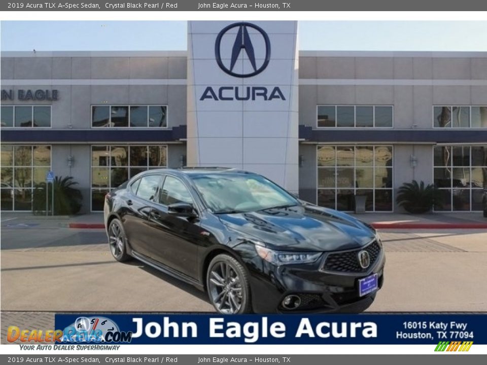 2019 Acura TLX A-Spec Sedan Crystal Black Pearl / Red Photo #1
