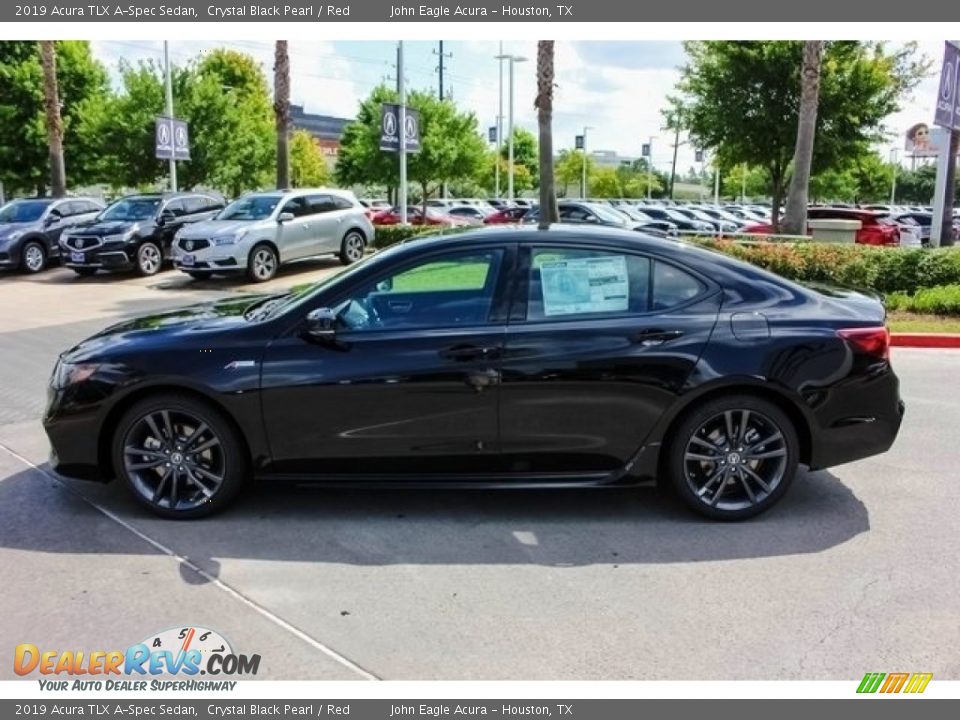2019 Acura TLX A-Spec Sedan Crystal Black Pearl / Red Photo #3