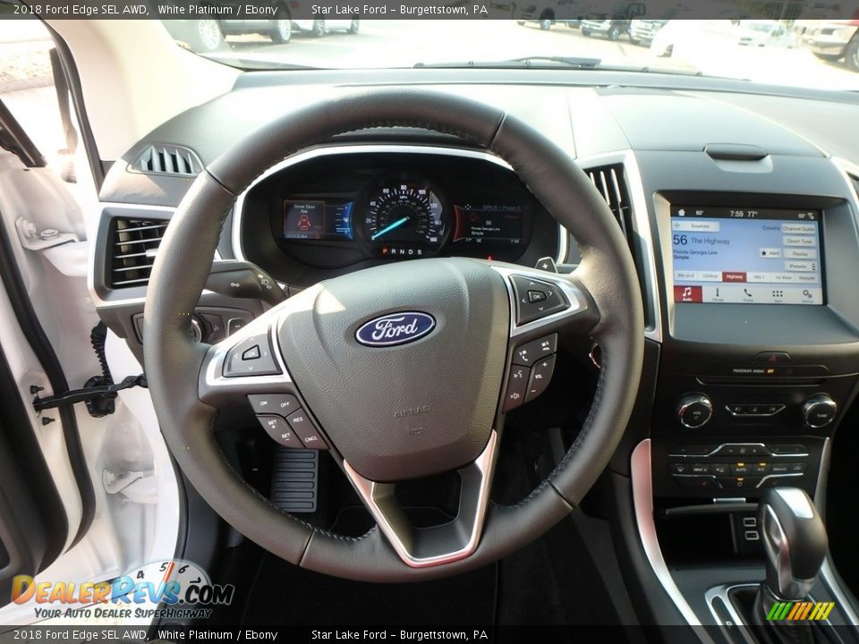 2018 Ford Edge SEL AWD White Platinum / Ebony Photo #17
