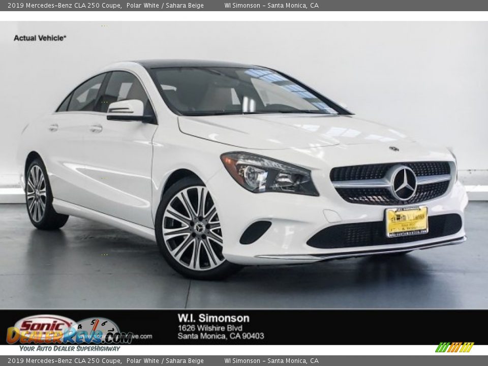 2019 Mercedes-Benz CLA 250 Coupe Polar White / Sahara Beige Photo #1