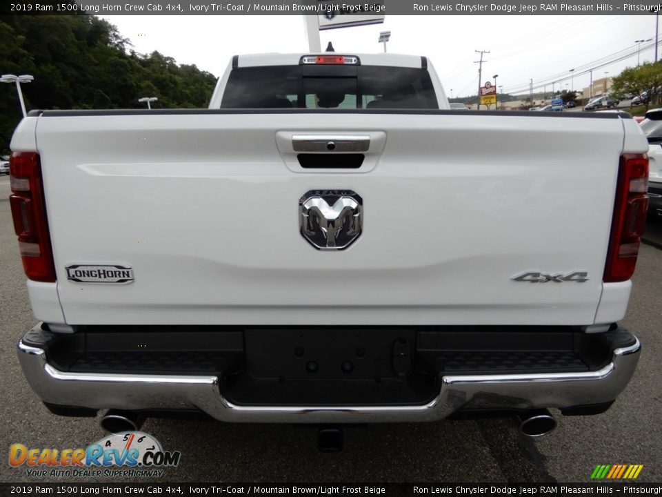 2019 Ram 1500 Long Horn Crew Cab 4x4 Ivory Tri–Coat / Mountain Brown/Light Frost Beige Photo #4