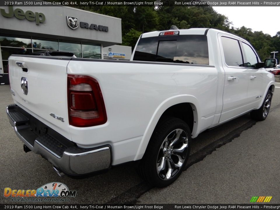 2019 Ram 1500 Long Horn Crew Cab 4x4 Ivory Tri–Coat / Mountain Brown/Light Frost Beige Photo #5
