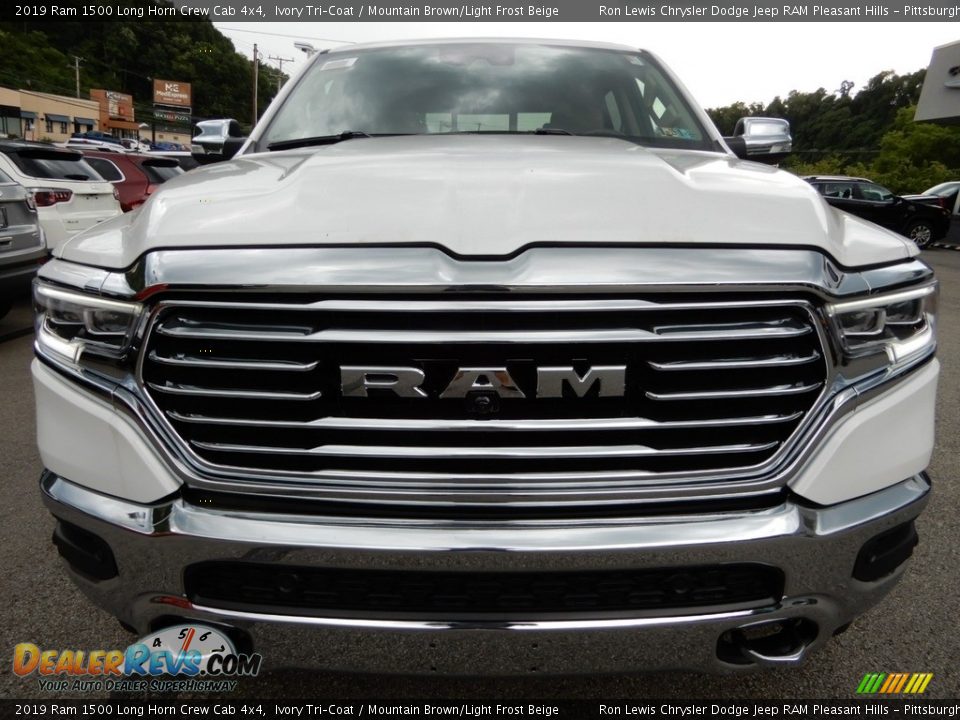 2019 Ram 1500 Long Horn Crew Cab 4x4 Ivory Tri–Coat / Mountain Brown/Light Frost Beige Photo #7
