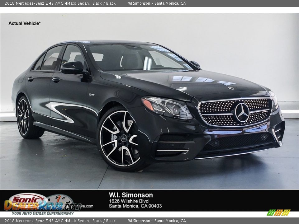 2018 Mercedes-Benz E 43 AMG 4Matic Sedan Black / Black Photo #1