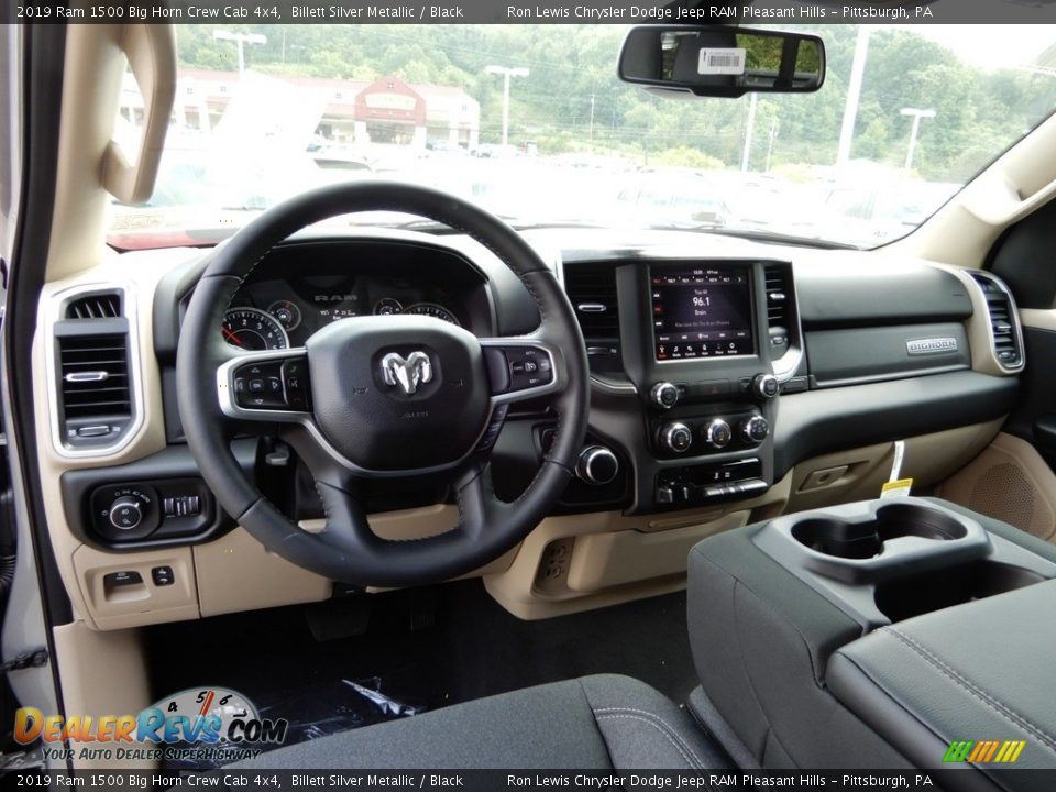 Black Interior - 2019 Ram 1500 Big Horn Crew Cab 4x4 Photo #13