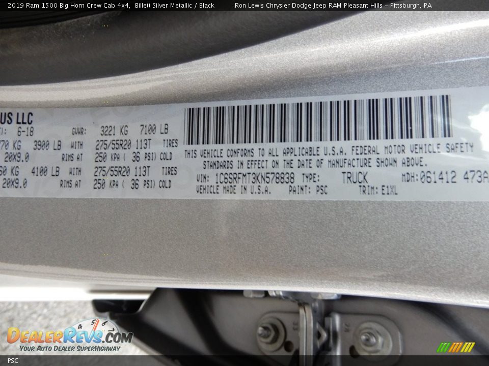 Ram Color Code PSC Billett Silver Metallic